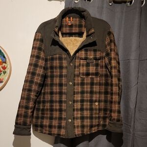 Plaid Sherpa-Lined Jacket